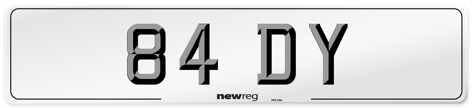84 DY Number Plate from New Reg